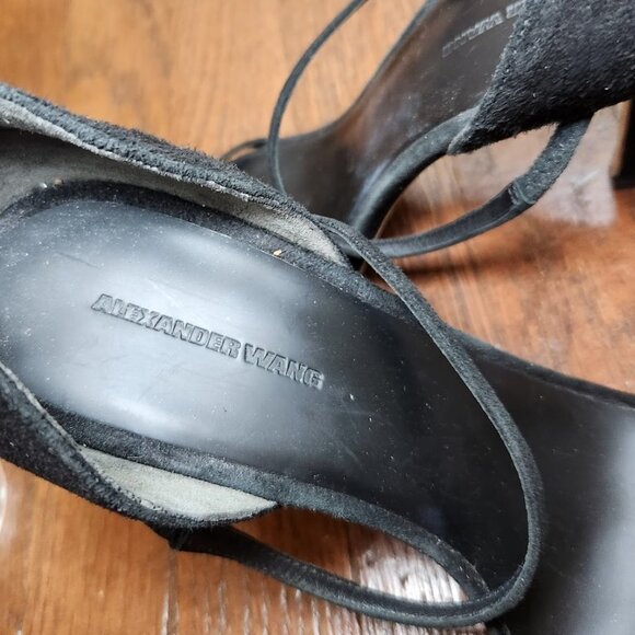 Alexander Wang Strappy Black Suede Stilettos - Picture 7 of 9